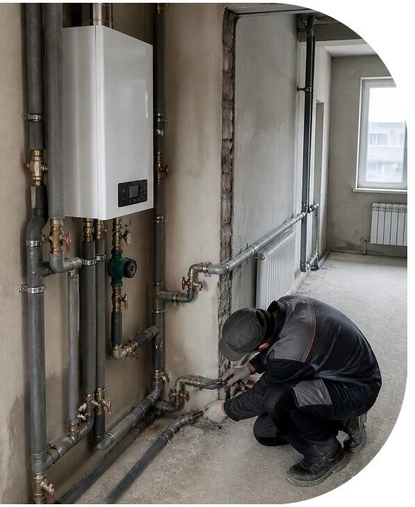 Монтаж системы отопления Ленинградка в Ялуторовске для дома