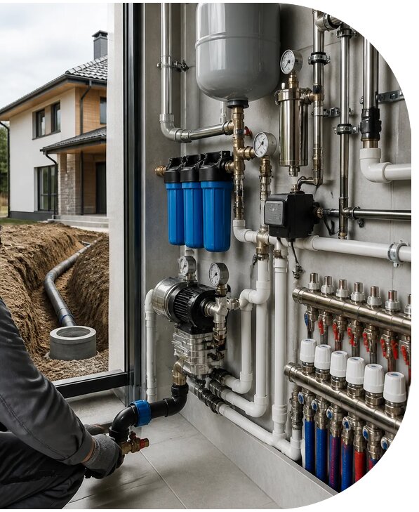 Монтаж водоснабжения загородного дома под ключ в Ялуторовске