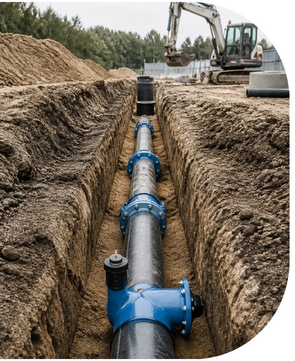 Строительство наружных сетей водоснабжения для объектов в Ялуторовске